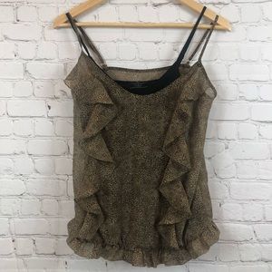Guess Cheetah Print double tank with black liner tank Small Blouse